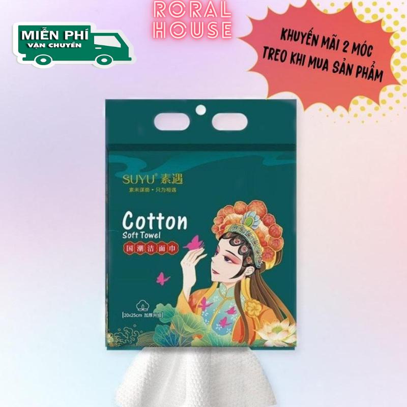 Khăn MẶT 1 lần RH43, khăn giấy khô đa năng treo tường, bịch 600, kích thước 20x20cm dùng 12 tháng Skincare