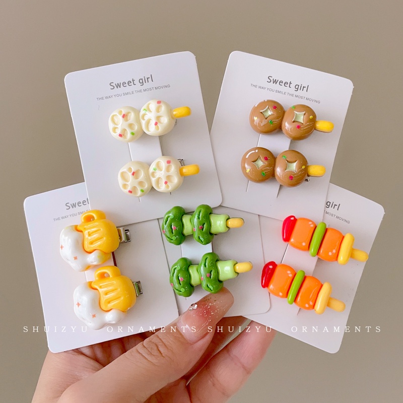 Bộ 4 Kẹp Tóc Hình Thức Ăn Dễ Thương
