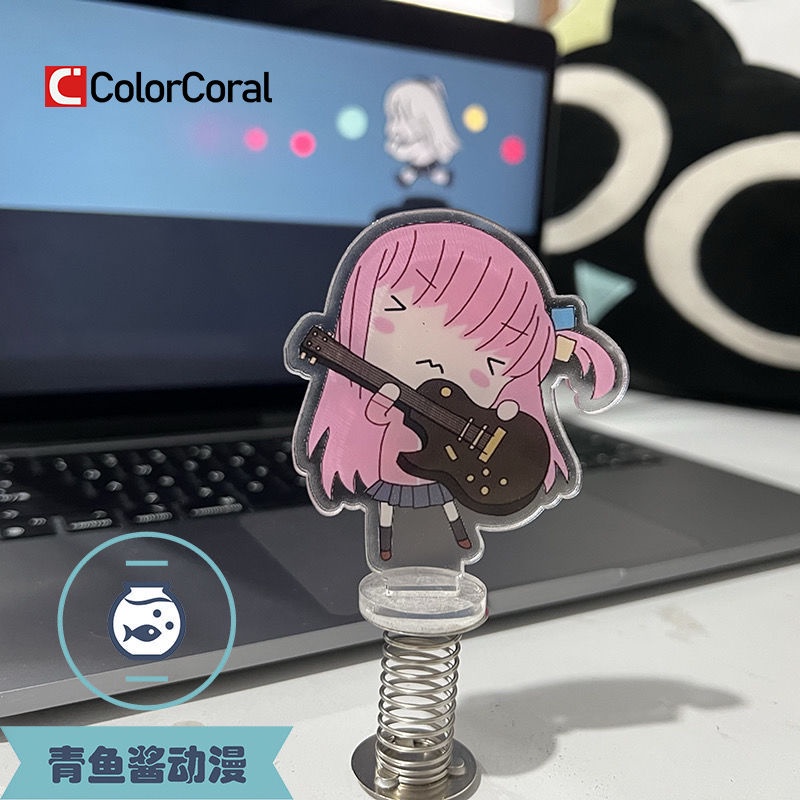 Móc Khóa Đồ trang trí Nhân Vật Nữ Goto Hitori Bocchi The Rock Đứng Bằng Acrylic Trưng Bày