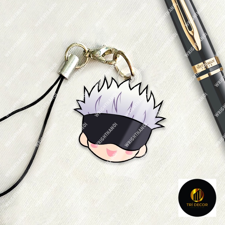 Móc treo điện thoại, dây đeo điện thoại, móc khóa Jujutsu kaisen Gojo manga anime chibi cute trang t