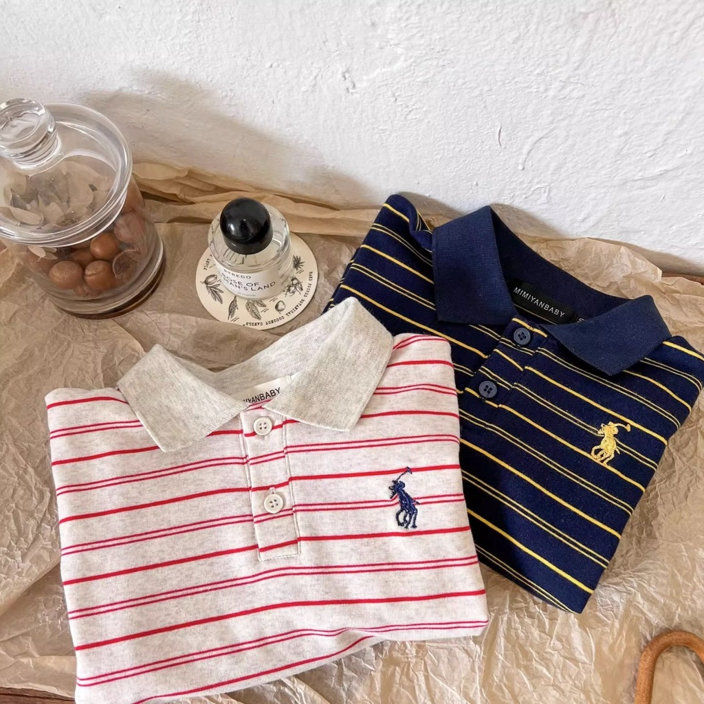 Áo polo Tay Dài Dáng Rộng Họa Tiết Kẻ Sọc Thời Trang Mùa Thu 2023 Cho Nam