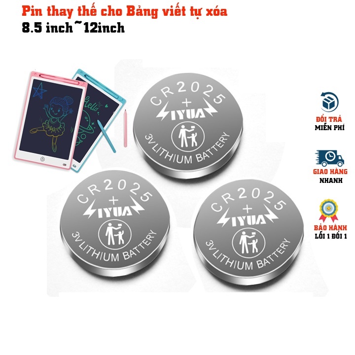 Pin thay thế dùng cho Bảng vẽ tự xóa điện tử 3D bảng viết vẽ thông minh 8.5 inch -12 inch