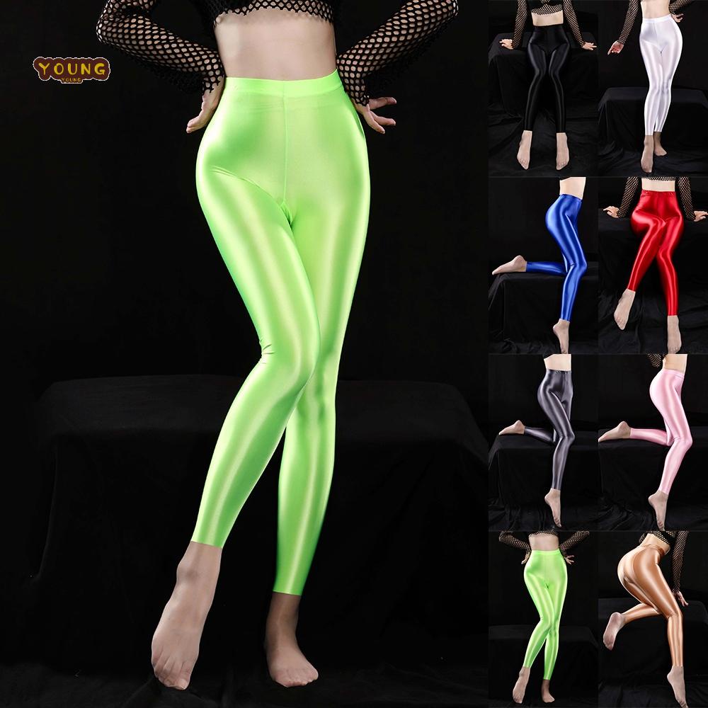 Quần Legging Co Giãn Ôm Dáng Sáng Bóng Thời Trang Cho Nữ