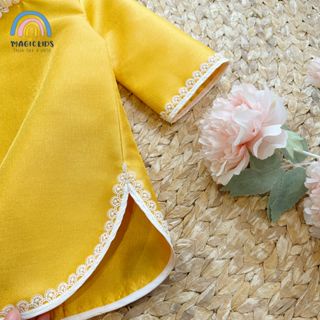 Đầm sườn xám váy cho bé gái từ 1-6 tuổi phối ren Áo dài cách tân bé gái mặc Tết