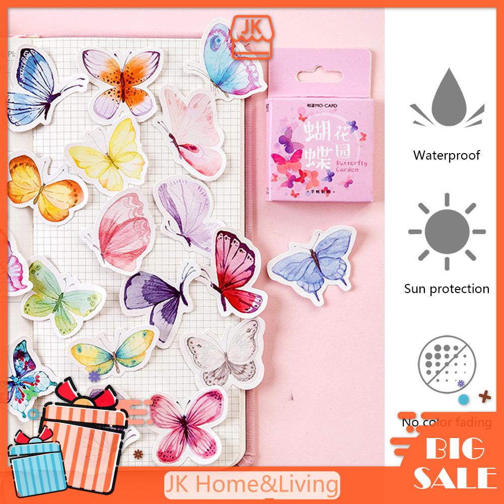 Set 46 Miếng Dán Hình Bướm Nghệ Thuật Trang Trí Nhật Ký