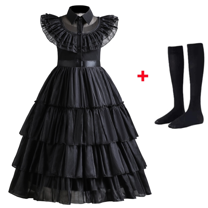 Đầm Hóa Trang halloween Phối Lưới Xinh Xắn Cho Bé Gái 4-12 Tuổi