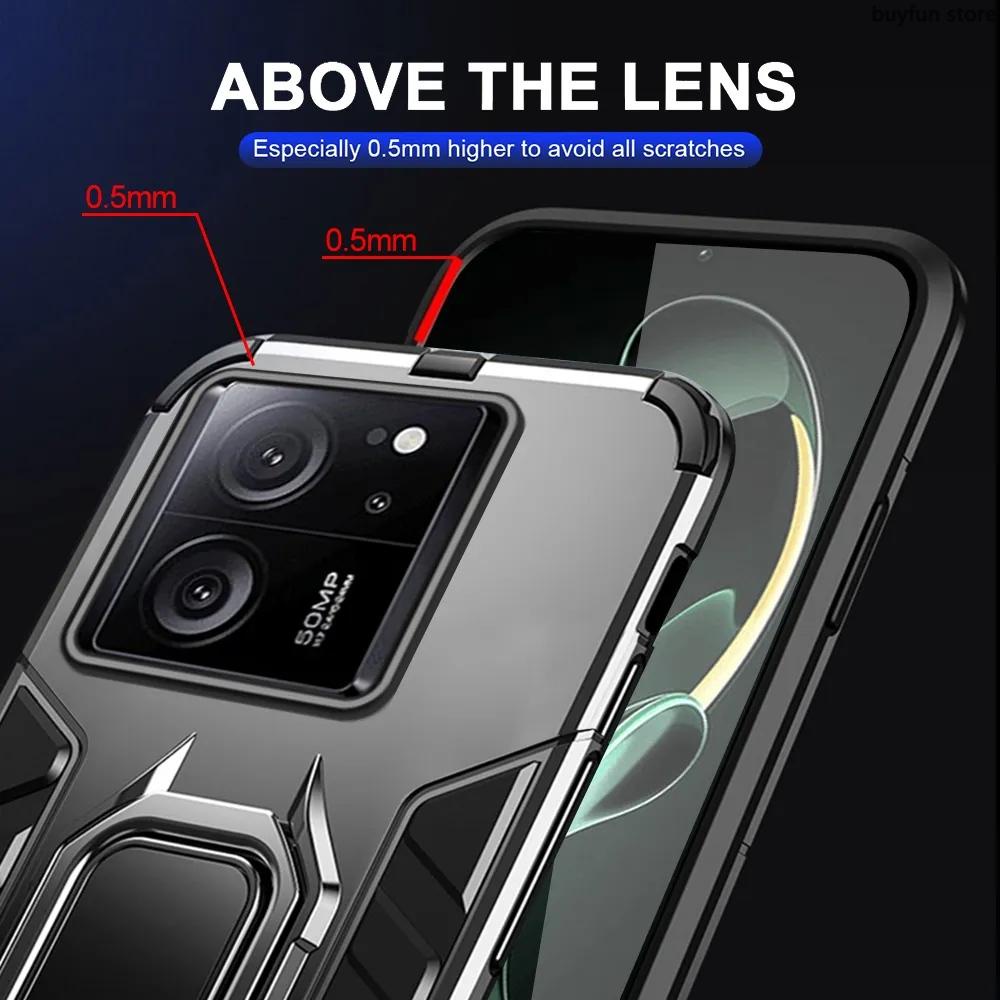 Shockproof Armor Case for Xiaomi 13t mi13 T 11t 10t Mi 12T Pro Magnet Ring Stand Bumper Phone Protective Back Cover