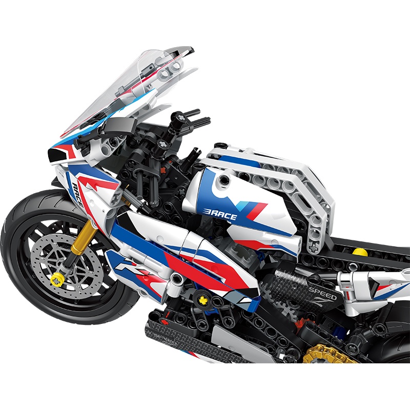 Bộ Đồ Chơi lego Lắp Ráp Xe Mô Tô Hai Mảnh Màu Xanh Dương Tiêu Chuẩn Thích Hợp Làm Quà Sinh Nhật Cho Bé Trai Bé Gái