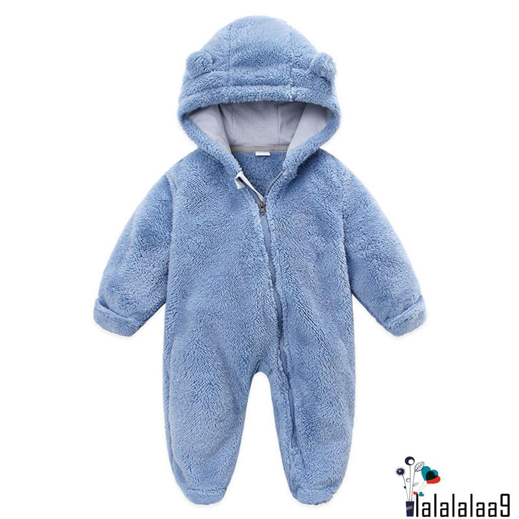 Áo Liền Quần Dài Tay Có Mũ Trùm Và Khóa Kéo Thời Trang Mùa Đông Cho Bé