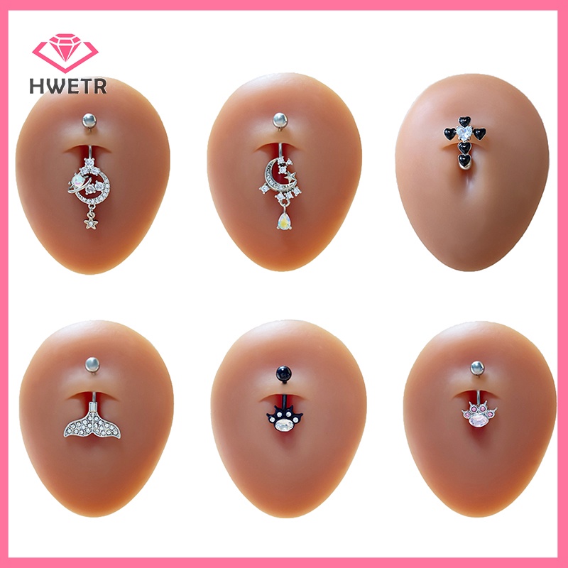 Khuyên Rốn Hình Dấu Chân Mèo Đính Đá Pha Lê Thời Trang Mới