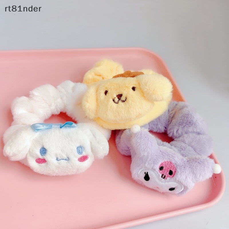 Rt Dây Cột Tóc Phủ Lông Hình kuromi cinnamoroll Dễ Thương Cho Nữ