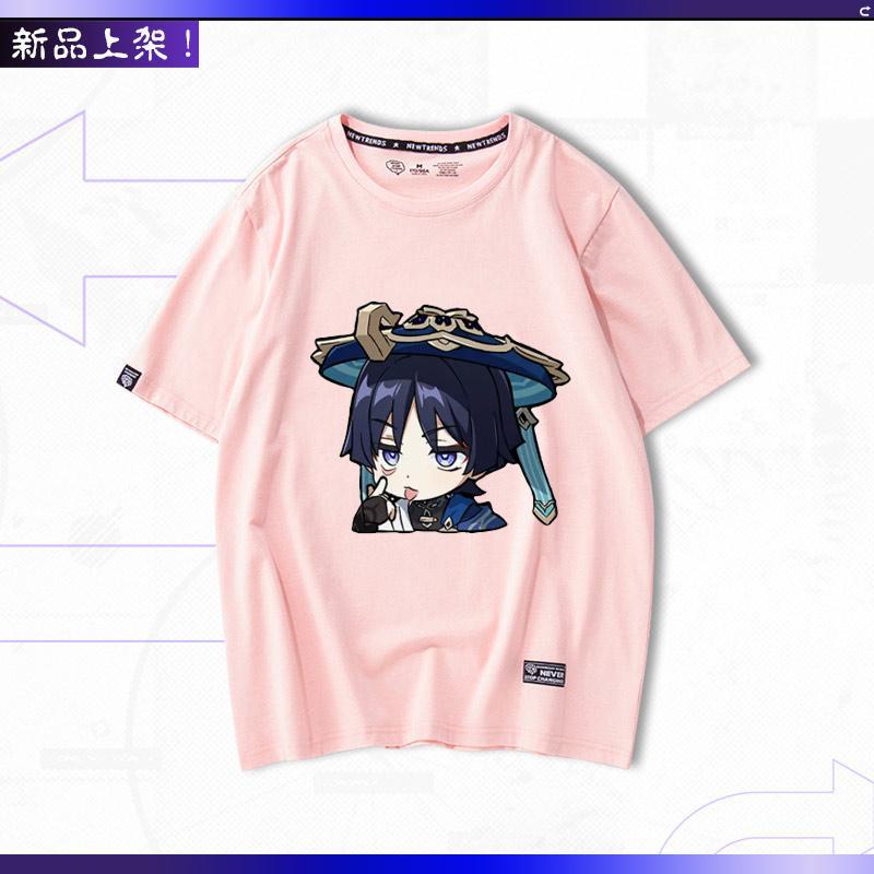 ★Genshin Impact★Áo Thun cotton Nguyên Chất Tay Ngắn In Hình Trò Chơi scaramouche merchandise Mùa Hè Dễ Phối Đồ