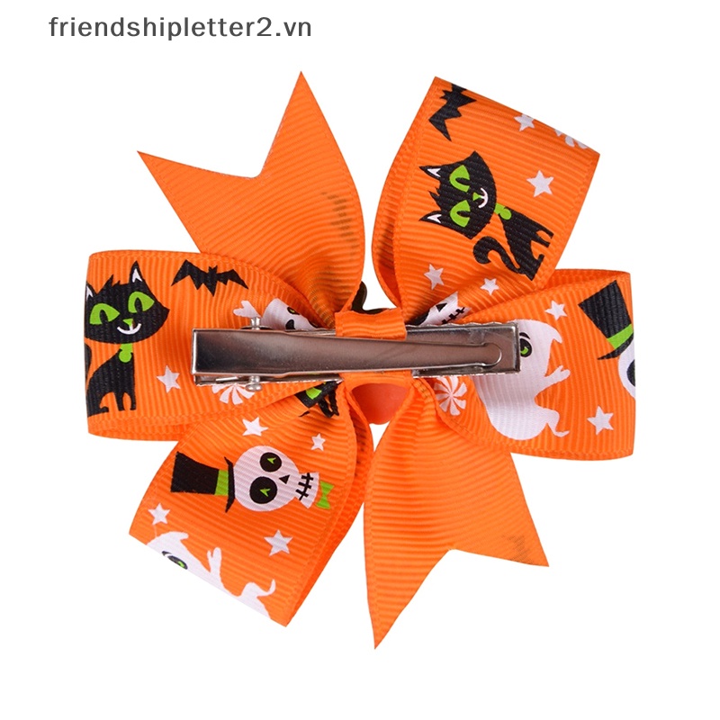 1 Kẹp Tóc Nơ / Bí Ngô halloween Cho Bé Gái