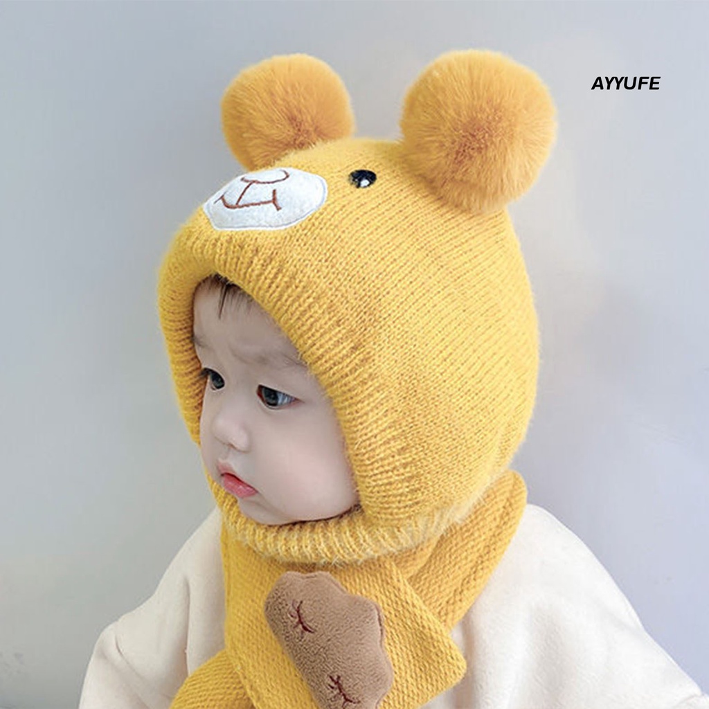 Mũ Len Trùm Đầu Đính Quả Bông Dày Dặn Màu Trơn Độ Co Giãn Cao Một Kích Thước Ấm Áp Trọng Lượng Nhẹ Trang Trí Nhà Cửa Cho Bé