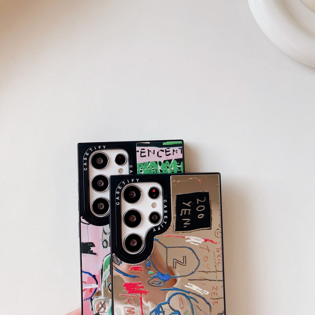 Bao Da Điện Thoại Cứng Tráng Gương Hình basquiat Cho samsung galaxy s22 s23 plus ultra s23 ultra s23 ultra s23 Ốp