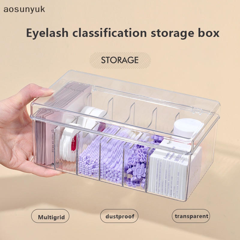 Aosunyuk Hộp Đựng Mi Giả Bằng acrylic Trong Suốt Có Nắp Đậy Tiện Dụng