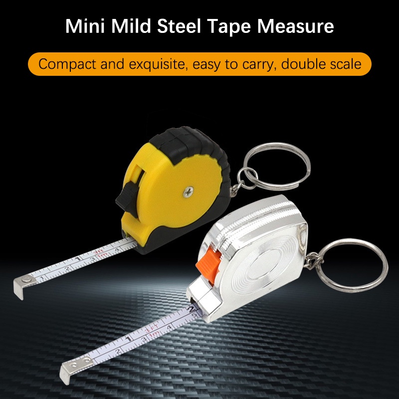 Ut Thước Dây Kép mini 1m Bằng Thép Mềm Có Móc Khóa Đa Năng