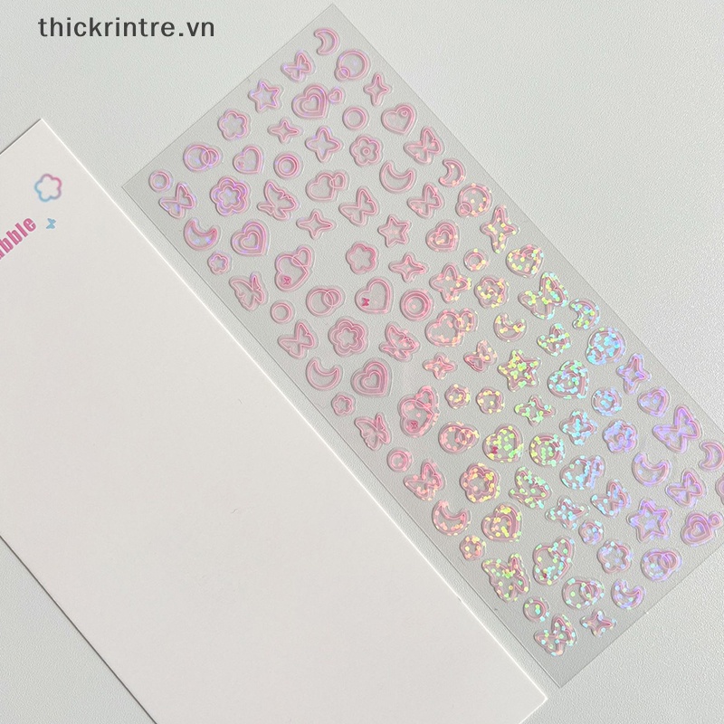 Miếng Dán Hình Trái Tim Màu gradient Trang Trí Sổ Tay diy