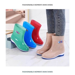 Ủng Đi Mưa Lông Cừu Ống Dài Chống Trượt Không Thấm Nước Giữ Ấm Mùa Đông Phong Cách Mới  Cho Nữ