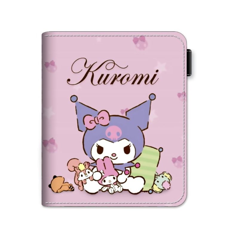 Kawaii kuromi Ví Ngắn Bằng pu Có Khóa Kéo Họa Tiết Thỏ melody Dễ Thương Màu Hồng / Tím