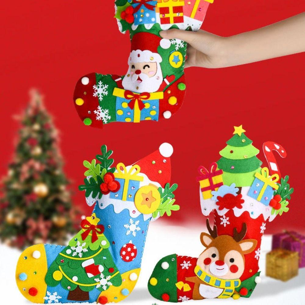 Javier Vớ Giáng Sinh Bằng Vải Không Dệt Có Thể Treo Được Hình Ông Già Noel montessori kriss kringle Cha xmas
