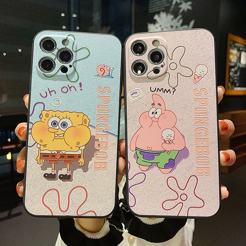 Ốp lưng OPPO F11 Pro F9 F7 F5 F1s Reno 10 8 8T 8Z 7 7Z 6 6Z 5 4 2F 4G 5G Reno10 Reno8 T Z Reno8T Reno8Z Reno7 Reno7Z Reno6 Reno6Z Reno5 Reno4 Reno2 F Reno2F Khung hình vuông Bảo vệ máy ảnh Spongebob Vỏ mềm