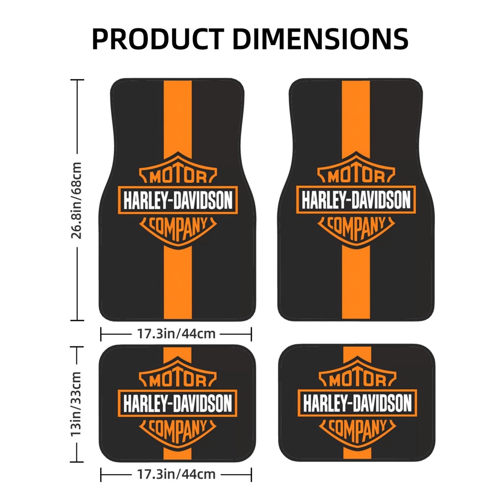 Bộ 4 Thảm Lót Sàn Trước Sau Xe harley davidsons Thông Dụng Bằng Cao Su Chống Trượt