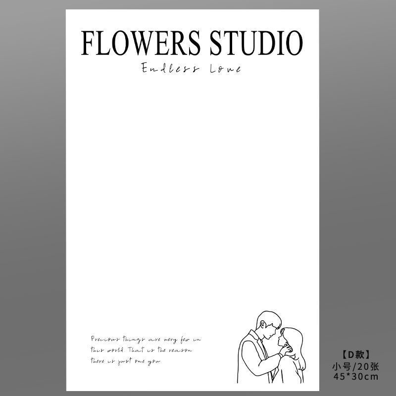 Giấy gói hoa LOVE ,studio, you are, flower sang chảnh khổ 30x45cm chống nước