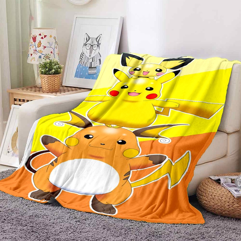 Chăn Điều Hòa Nhiệt Độ Mềm Mại Thoải Mái In Hình Pokemon mon pikachu animation 6