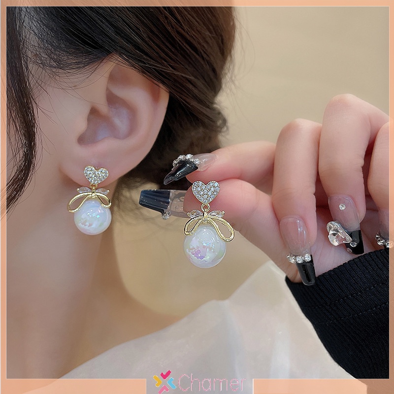 1 Cặp Bông Tai Ngọc Trai Giả Bằng Thép Không Gỉ Dễ Phối Đồ Mới