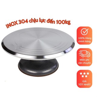 Bàn Xoay Bánh Kem,Bàn Xoay Inox 304 Size 31cm-Đế Xoay Trưng Bày Chụp Hình Sản Phẩm Hỗ Trợ Làm Bánh Trang Trí Giỏ Quà Tết