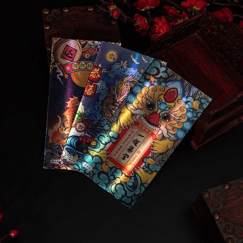 Set 6 Bao Lì Xì Mừng Năm Mới 2024 Màu Đỏ angpao Phong Cách Trung Hoa