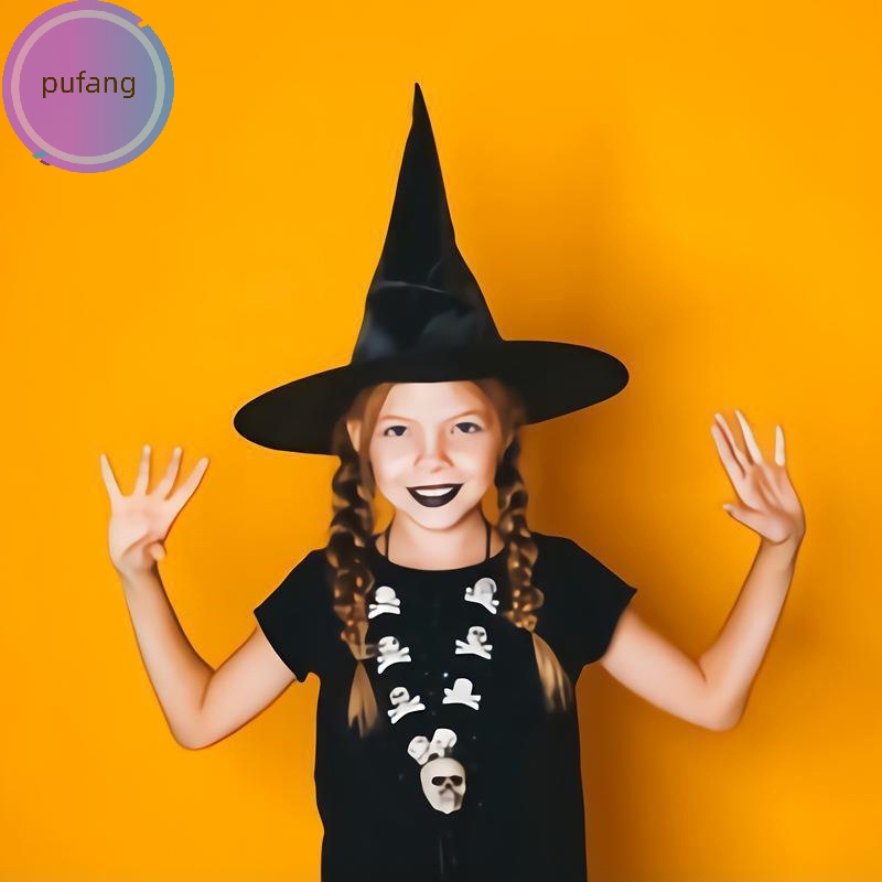 Pufang Mũ Phù Thủy Màu Đen Hóa Trang halloween Cho Người Lớn vn