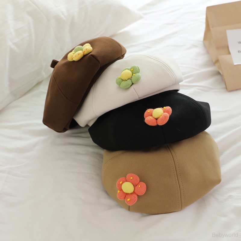 Mũ Nồi Họa Sĩ Đính Hoa Ngọt Ngào Cho Bé Gái