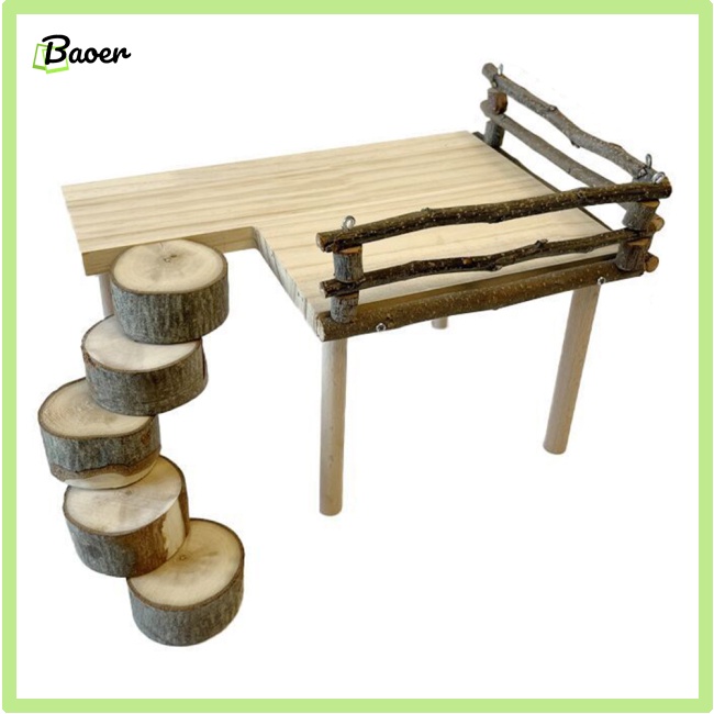 Kệ Gỗ Tự Nhiên 100% Chính Hãng Cho Chuột hamster / Gấu / Lồng Leo Trèo