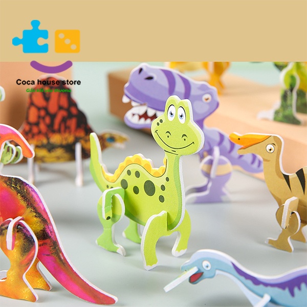 Đồ Chơi Ghép Hình 3D Bằng Giấy Hình Các Chú Khủng Long Cho Bé