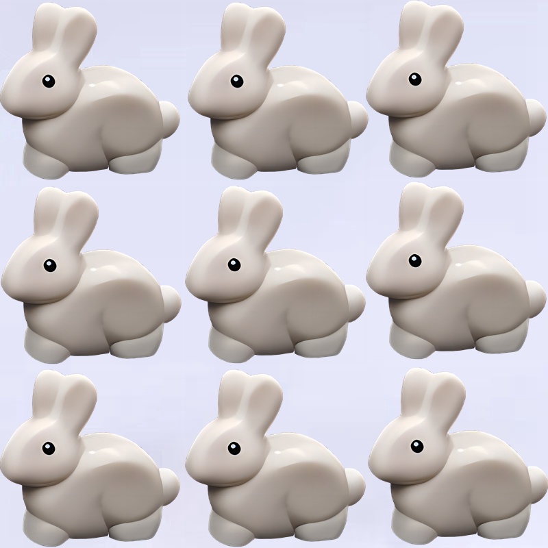 Bộ 9 Mô Hình Đồ Chơi Công Viên Động Vật Thỏ Đáng Yêu diy Mừng Năm Mới Cho Trẻ Em