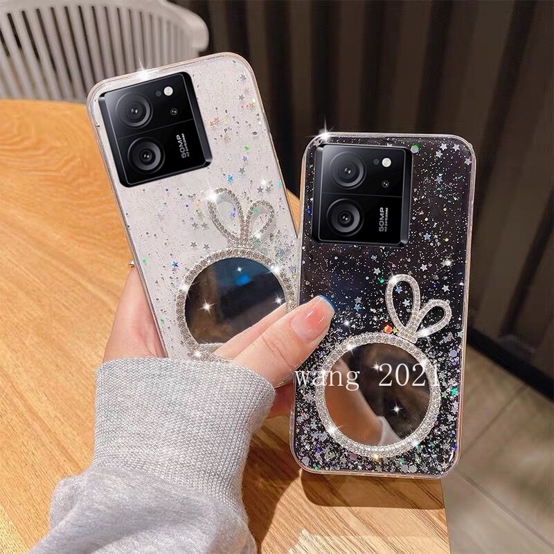 Mới Ốp Điện Thoại Mềm Có Gương Trang Điểm Hình Vương Miện Cho xiaomi 13t xiaomi 13t pro 5g 2023 xiaomi 13t pro 5g