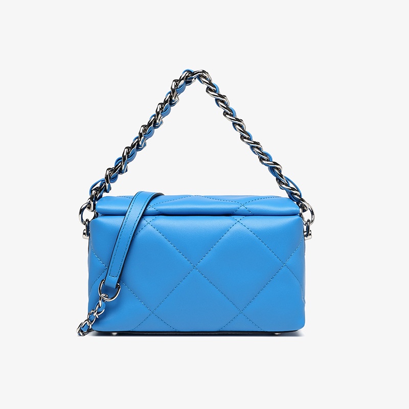 Iconzero Nữ Dây Xích Thời Trang Đeo Vai Túi Nhỏ Mini Đeo Chéo Kim Cương Túi Da Thật Cao Cấp Túi Vuông Nhỏ