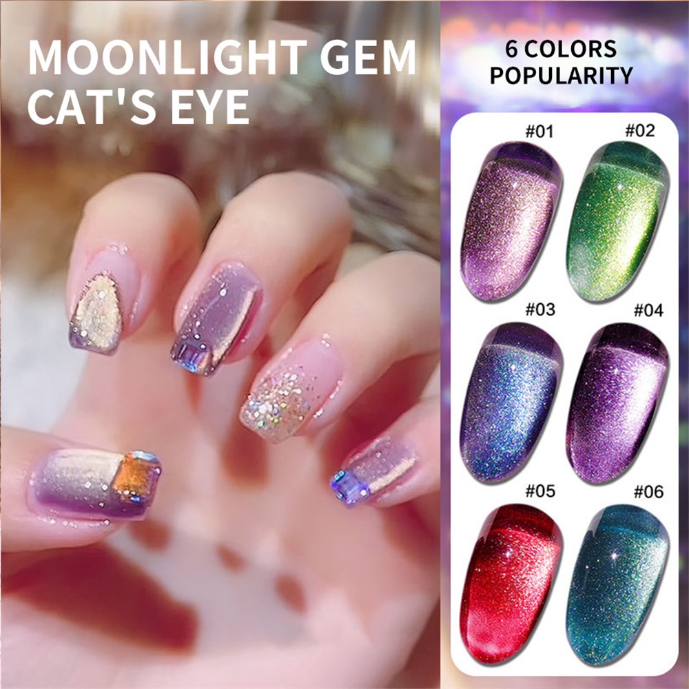 Xeijayi Moonlight Gem Cat Eye Nail Polish Người nổi tiếng Internet Siêu Flash Sơn móng tay mắt mèo rộng đa năng Thích hợp cho các tiệm làm móng 10ml qusl