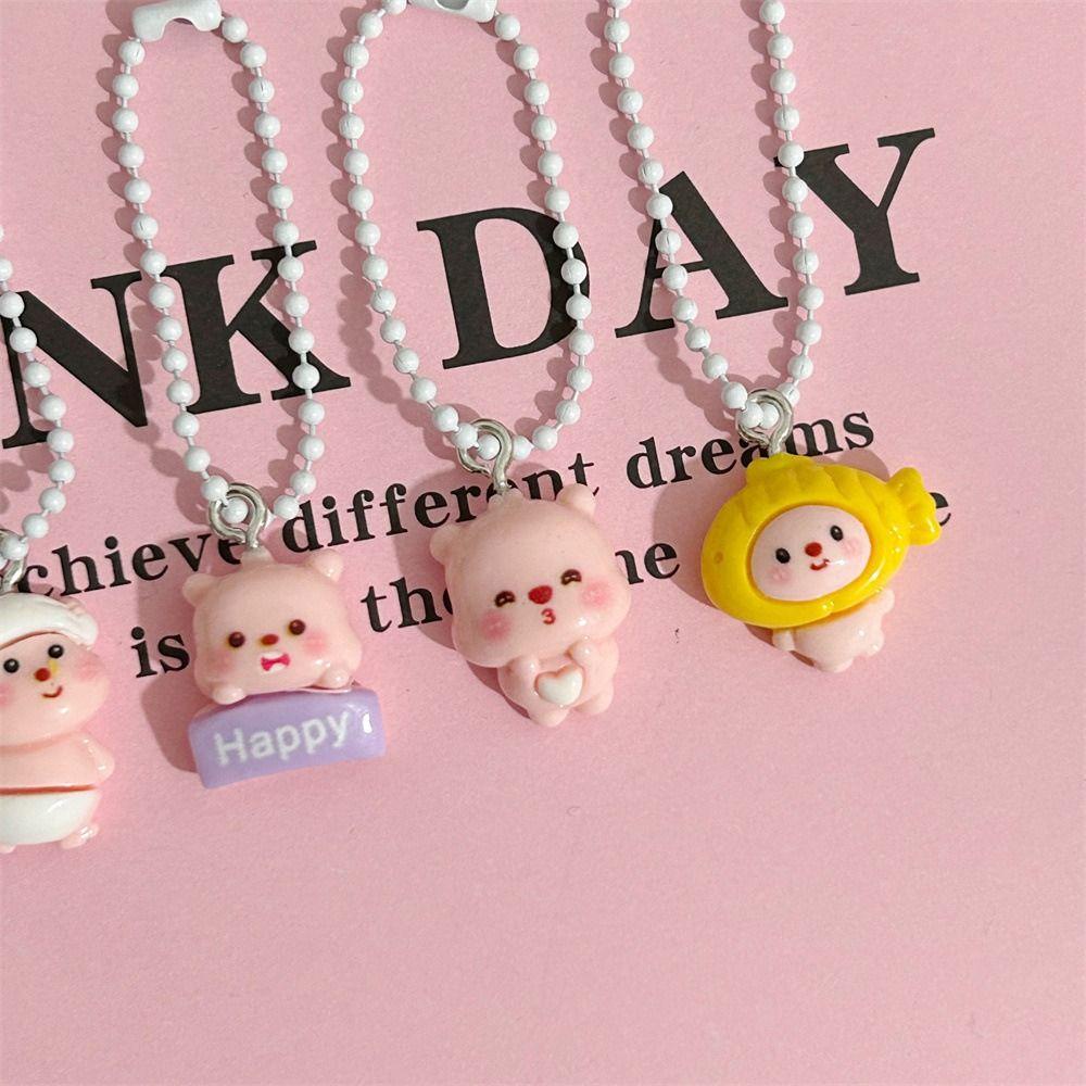 Shanhai Móc Chìa Khóa Nhỏ Nhắn Họa Tiết Hoạt Hình Màu Hồng Kiểu Hàn Quốc Giyu Yakioopy