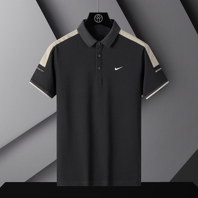 Nike Áo polo Thể Thao Dáng Rộng Thoáng Khí Nhanh Khô Phối Màu Cá Tính Cho Nam