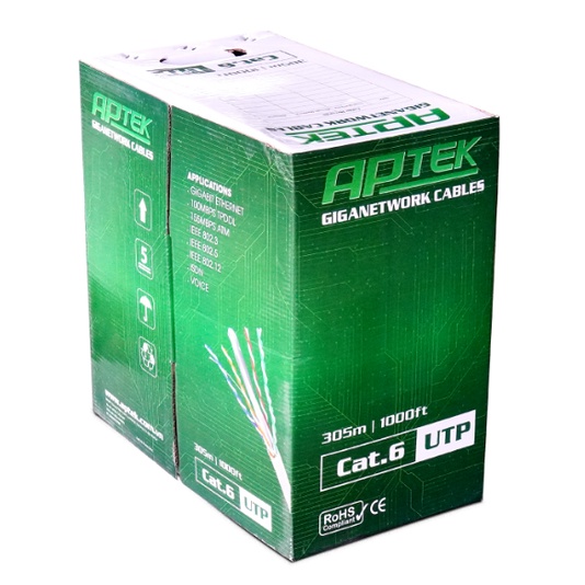 Cáp mạng Aptek UTP Cat 6E  305M