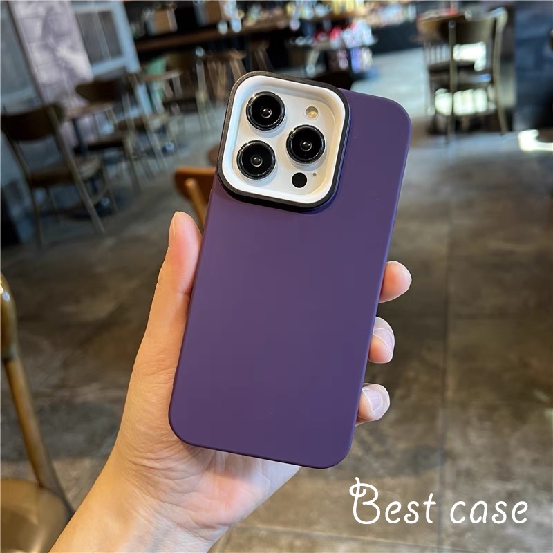 Ốp Điện Thoại Mềm Màu Trơn Đơn Giản Cho iphone 11 12 13 14 15 pro max