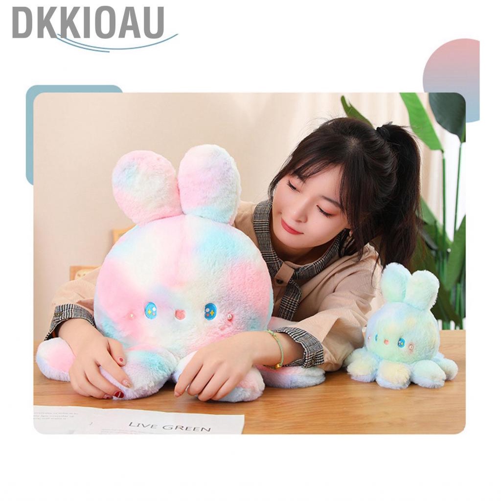 Dkkioau Octopus Doll  Soft Full Filling Reversible Comfortable Touch Stuffed Toy Cute with Bunny Ear for Office