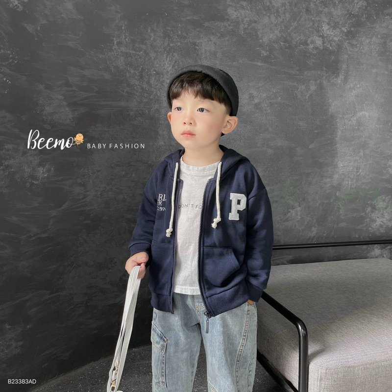 ÁO HOODIE ZIP CHỮ P SIÊU HOT CHO BÉ