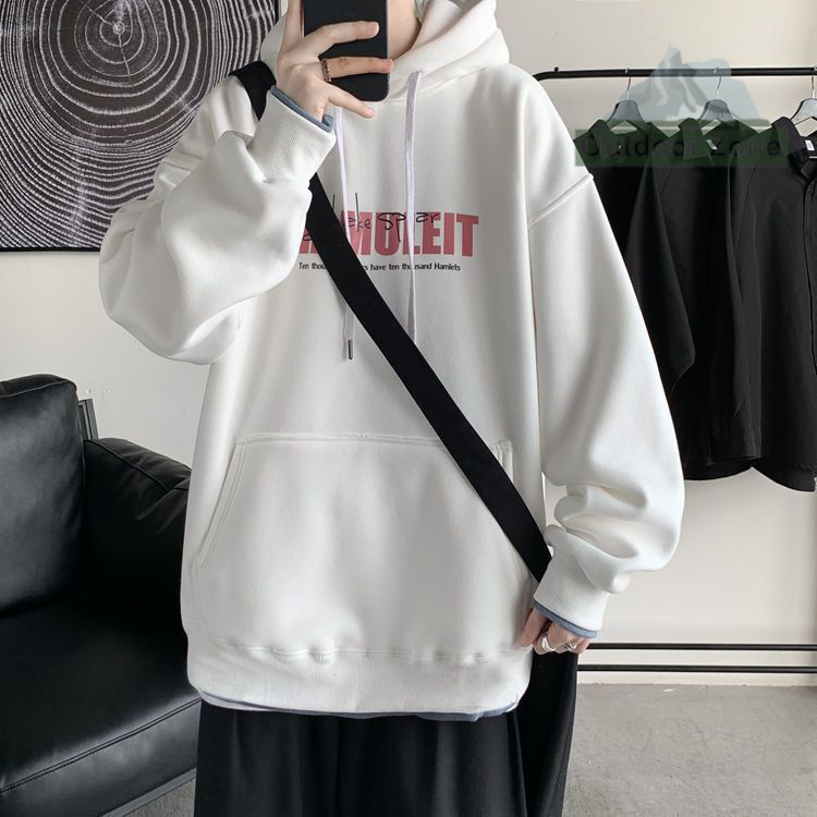 Áo hoodie Lông Cừu Dày Dặn Dáng Rộng Thời Trang Xuân Thu Cho Nam