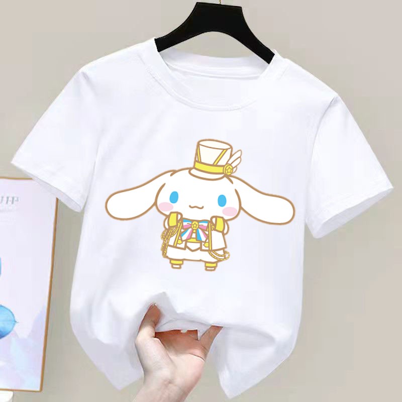 SANRIO Cinnamoroll Áo Thun Tay Ngắn y2k Thời Trang Mùa Hè Xinh Xắn Cho Bé Gái