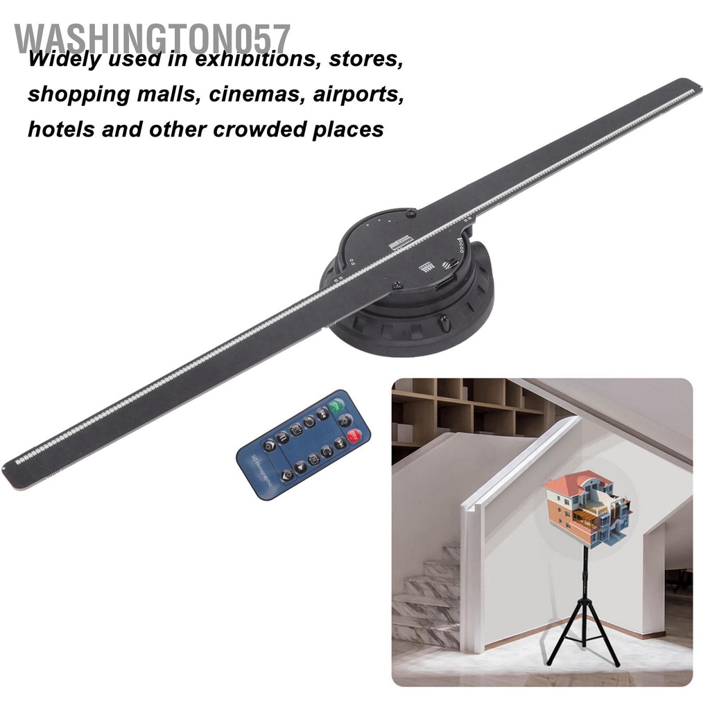 Washington057 Màn hình ba chiều 3D Máy chiếu ảnh không khí LED 224 cho cửa hàng triển lãm quảng cáo 100‑240V 16 5 inch