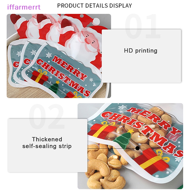 Set 5 Túi Nhựa Đựng Bánh Kẹo Tự Dính Trang Trí Giáng Sinh